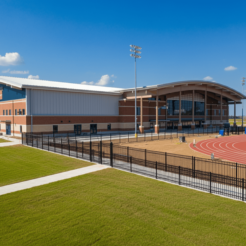 Wrought Iron Fence Athletic Center Installation Tulsa OK