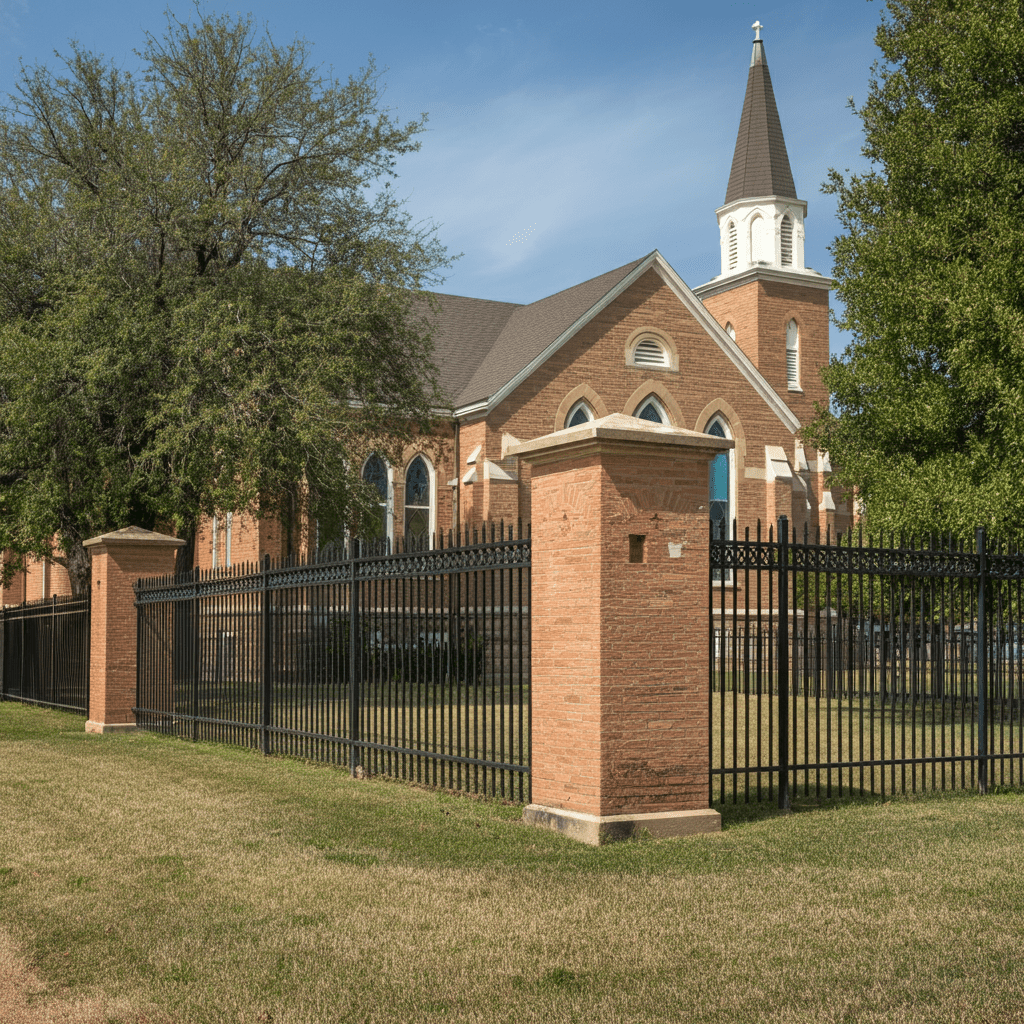 Wrought Iron Fence Church Installation Tulsa OK